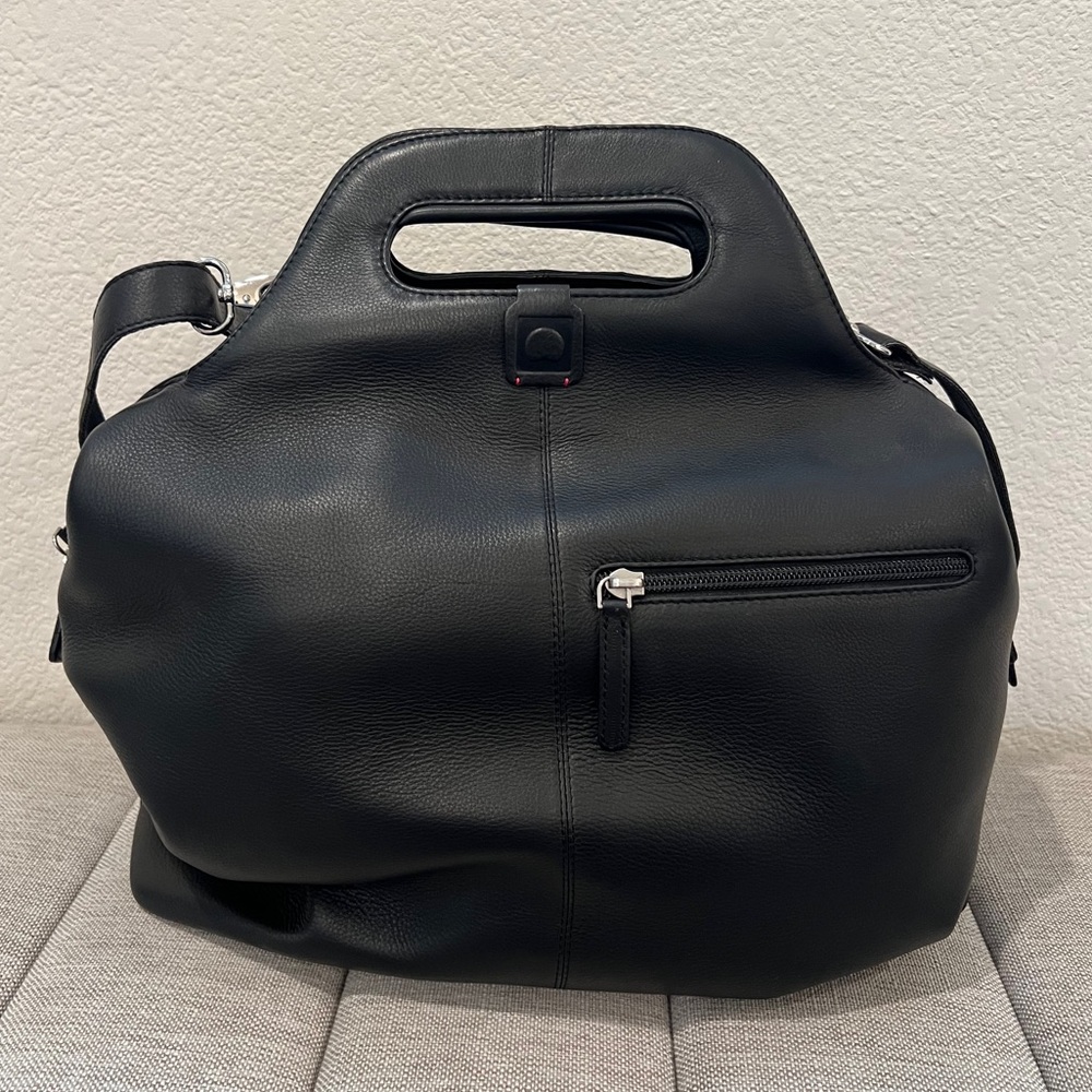 Delsey | genuine leather travel tote carry on handbag